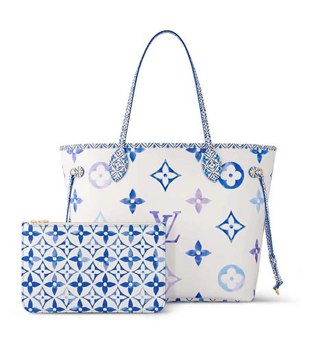 louis vuitton neverfull blue and white|louis vuitton neverfull clearance.